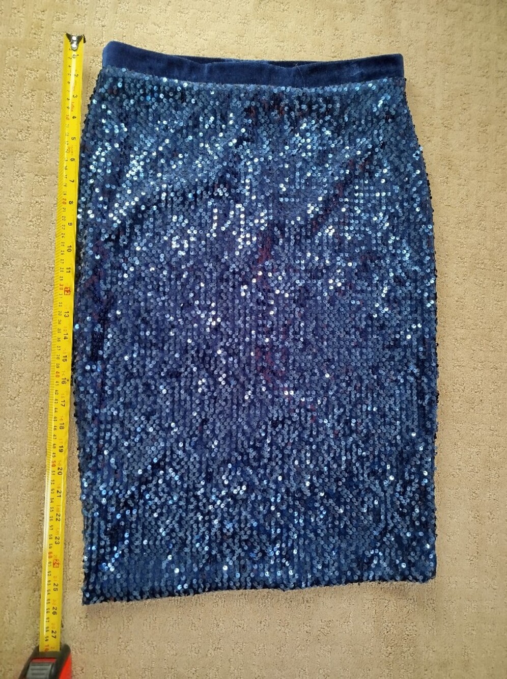 Forever 21 Navy Blue Sequin Pencil Skirt